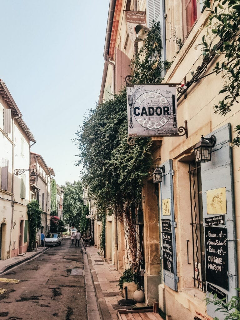 Quaint street view in Arles, Provence