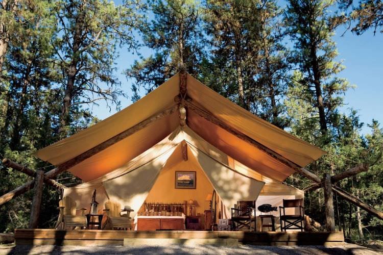 Luxury Glamping Tent at the Resort at Paws Up in Montana