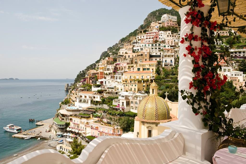 View from Le Sirenuse in Positano, Amalfi Coast