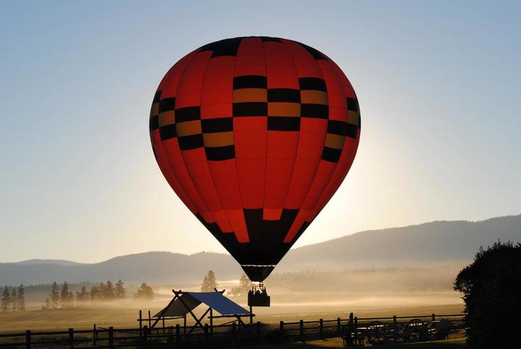 Hot air ballooning on a North America Vacation at The Resort at Paws Up